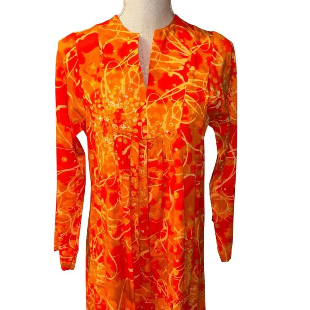 1970s Hawaii Nei tiki maxi dress